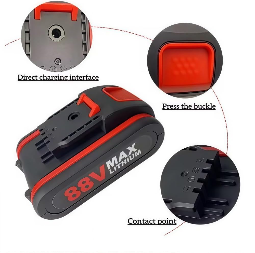 20V Replacement Battery Compatible with Worx WA3551 WA3553 & Generic 36VF 48VF 88VF Tools Mini Chainsaw Electric Wrench Reciprocating Saw Cordless Power Tool(2 Battery)