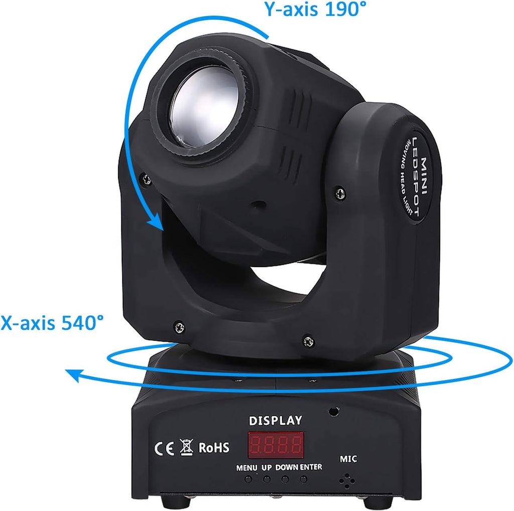 Lixada Moving Head Light 90W Stage Light DMX512 Auto-Run Sound-Activated Control Spotlight 9/11 Channel with 8 Gobos & 14 Colors for DJ Club Show Disco Party Bar Dance Wedding Lighting