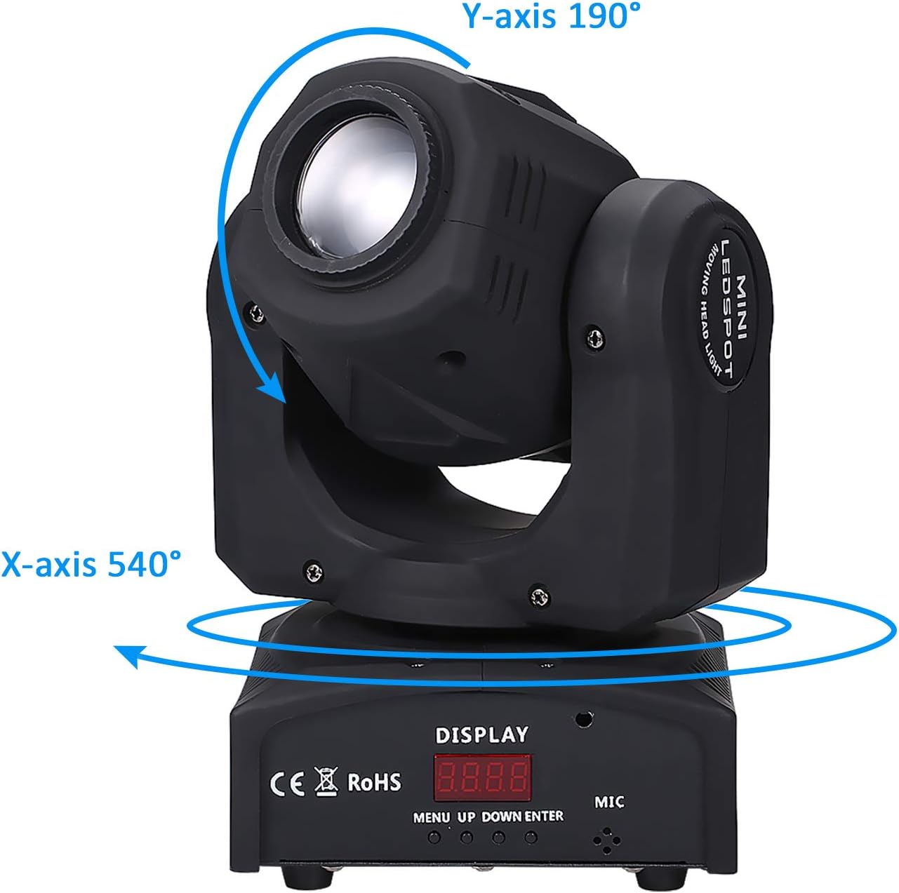 Lixada Moving Head Light 90W Stage Light DMX512 Auto-Run Sound-Activated Control Spotlight 9/11 Channel with 8 Gobos & 14 Colors for DJ Club Show Disco Party Bar Dance Wedding Lighting