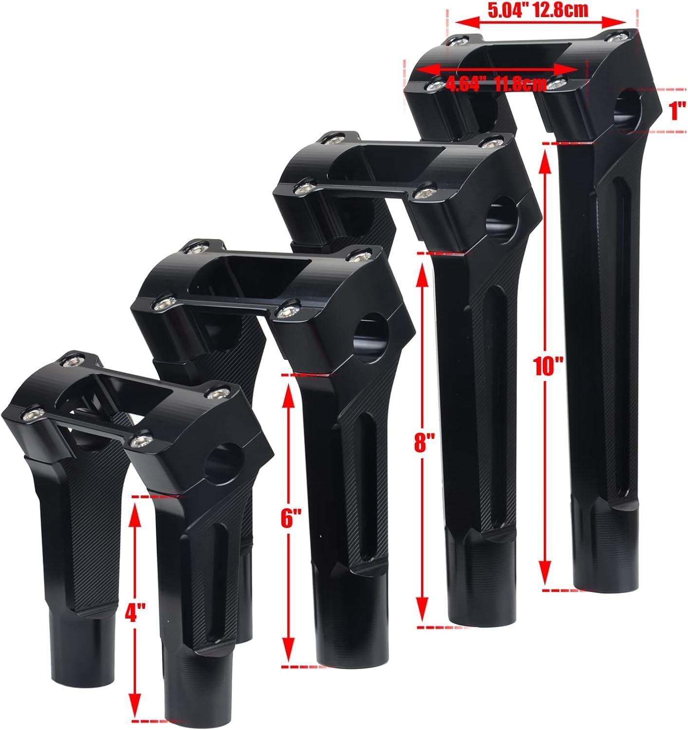 6 inch Tall Motorcycle Handlebar Risers 1 inch Clamp Round with Instrument Gauge Cutout, Handle Bar Riser Extension for Harley Sportster, Dyna, M8 Softail Street Bob Lowrider ST 2018-2022(Black)