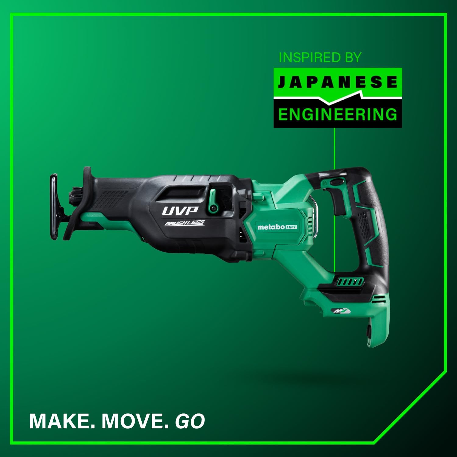 Metabo HPT 36V MultiVolt Cordless Reciprocating Saw, 4-Stage Speed Selector, 1,700 SPM to 3,000 SPM, Orbital Action, Low Vibration, Hybrid Power Option, Metal Rafter Hook, Tool Body Only, CR36DAQ4