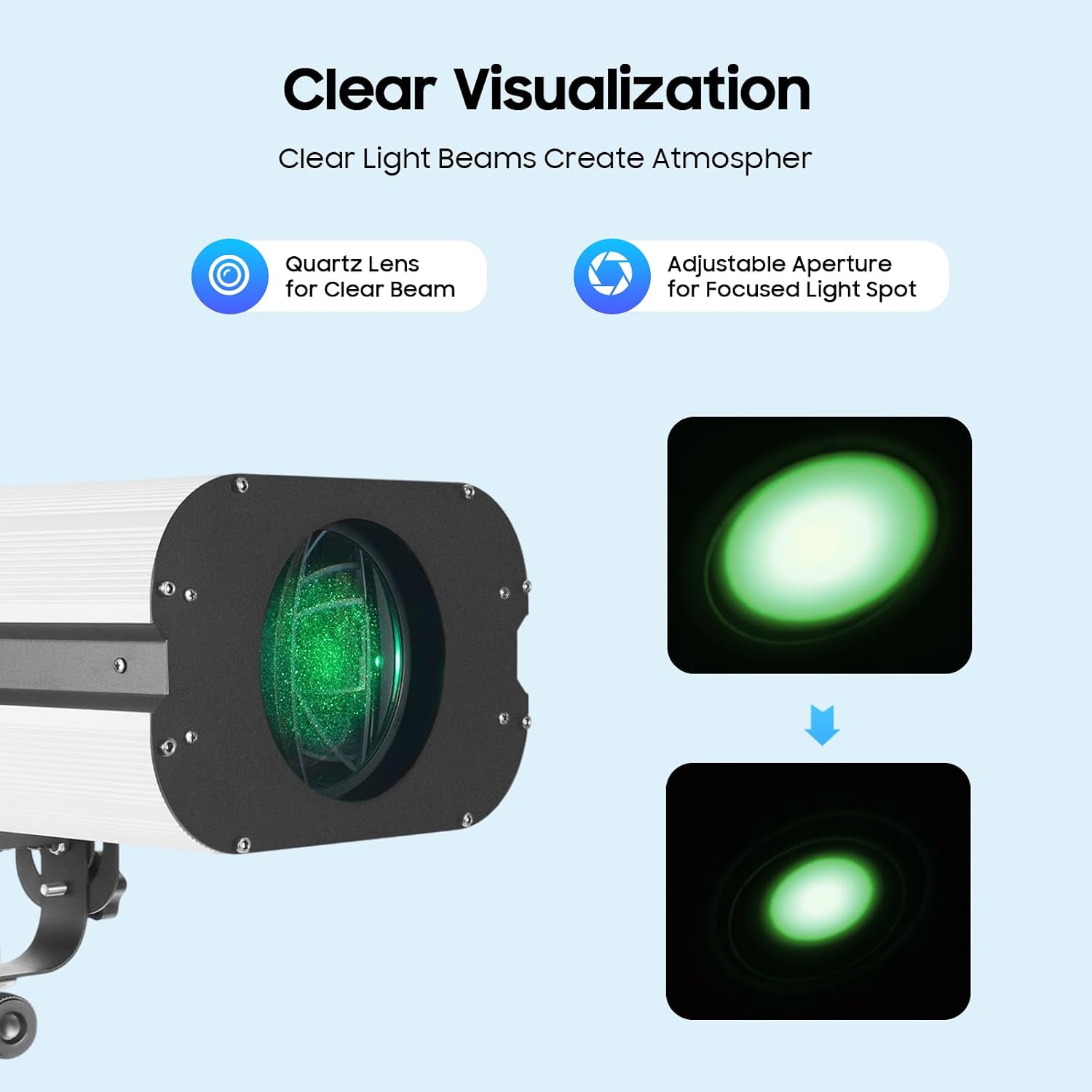 350W Stage Spotlight with Tripod Bracket, LED Spotlight with Stand Adjustable Aperture Color Temperature Control, Free Tracking Follow Spotlights for Theaters, Dance Halls