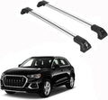 ERKUL Heavy Duty 220lbs Roof Rack Cross Bars for Audi Q3 2019-2025 | Solid Metal Mounts | Aluminum Crossbars with Anti Theft Lock for Rooftop - Compatible with Flush Rails - Silver