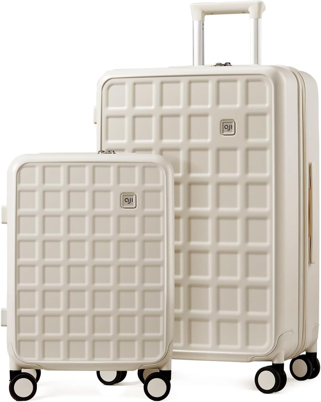 Luggage Sets 2 Piece with Spinner Wheel, 20/26 Inch Luggage with TSA Lock, 100% Lightweight PC Hard Shell travel luggage Suitcases for Men Women, 2-Piece Set, Coconut White