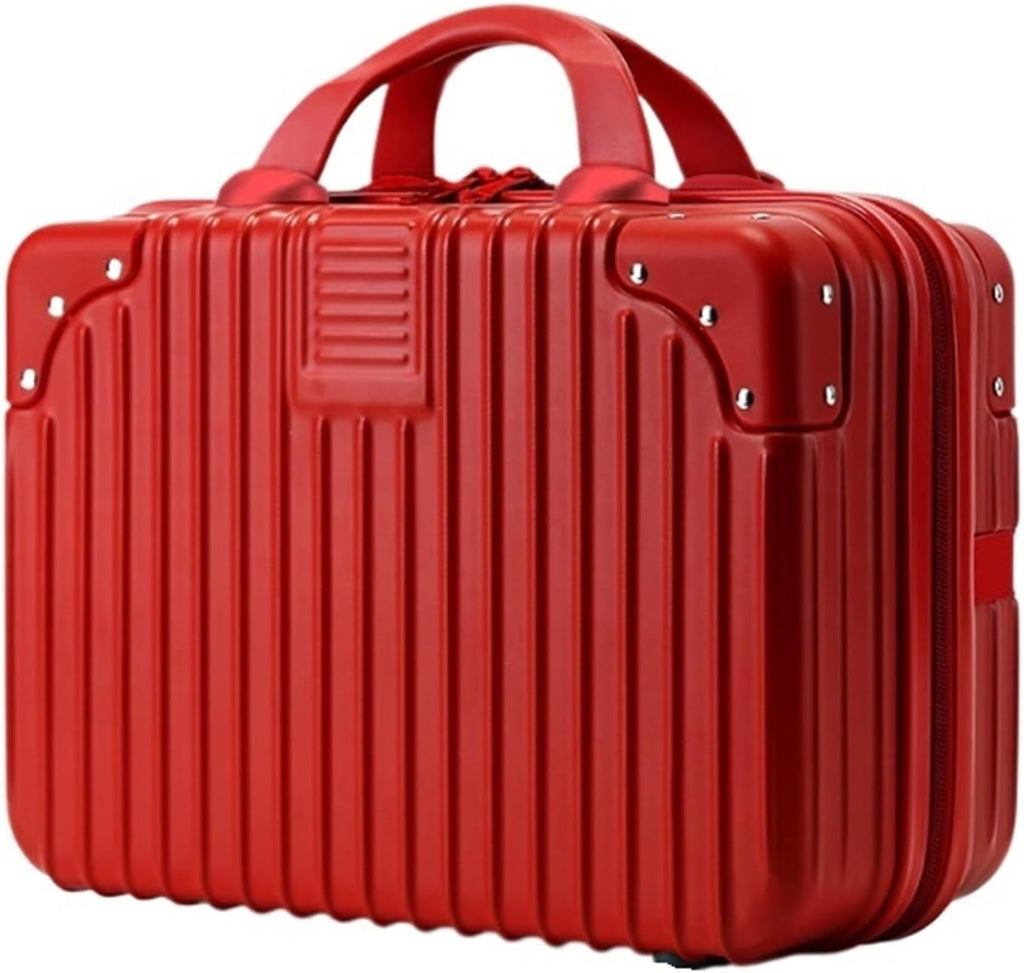 Durable Suitcase for Women Makeup Travel Case Hard Shell Vanity Cases Portable ABS Cosmetic Case Hand Luggage Case For Women Retro Suit Case (Color : A, Size : 14inch)