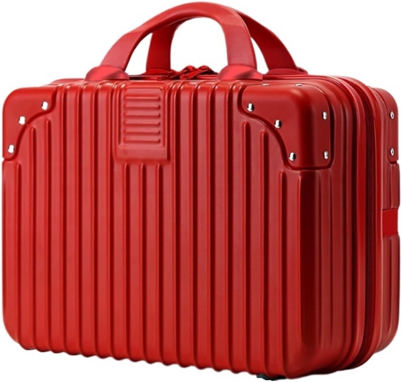 Durable Suitcase for Women Makeup Travel Case Hard Shell Vanity Cases Portable ABS Cosmetic Case Hand Luggage Case For Women Retro Suit Case (Color : A, Size : 14inch)