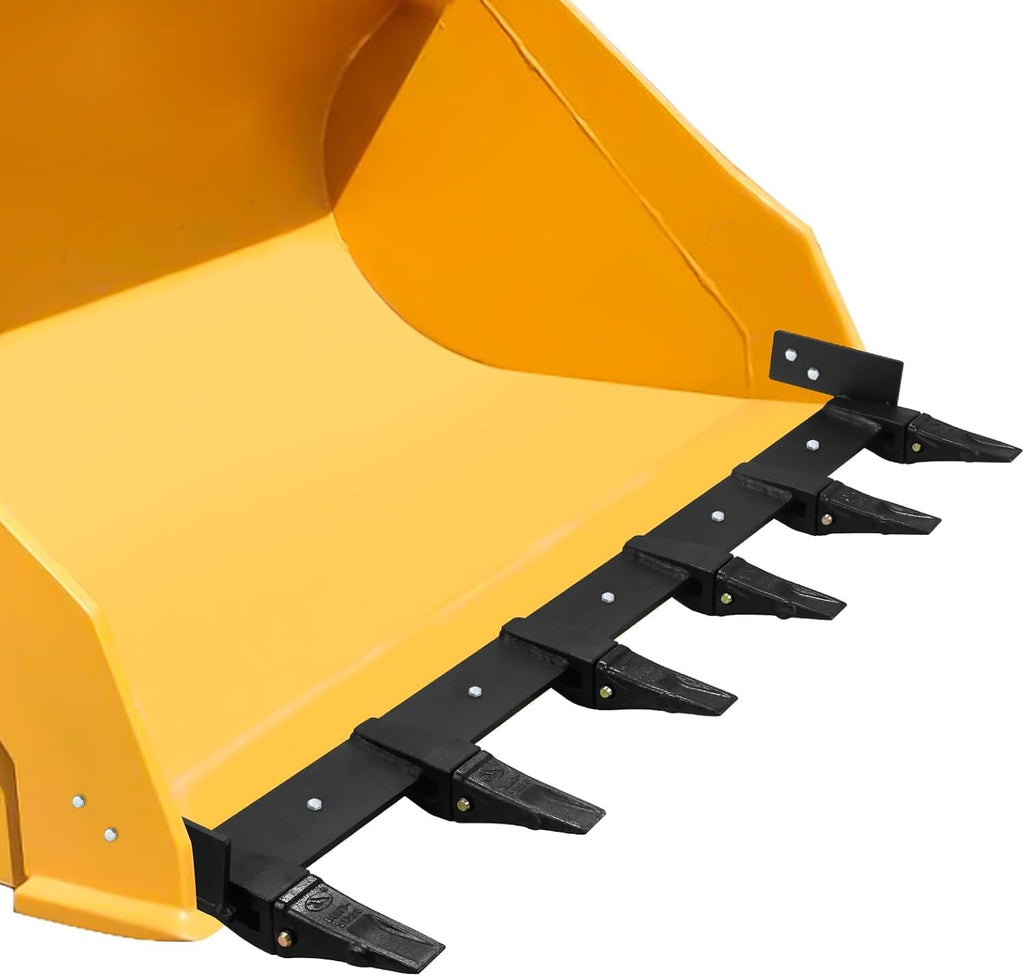 Bucket Tooth Bar for Tractor, 59inch Clamp On Debris Forks 4000 Lb Capacity for Loader Or Skid Steer Heavy Duty Bucket Tooth Kit