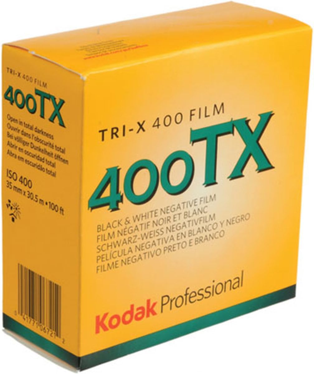 Kodak 106 7214 Tri-X 400TX Professional ISO 400, 35mm, Black and White Film 100-Feet Roll (Yellow)