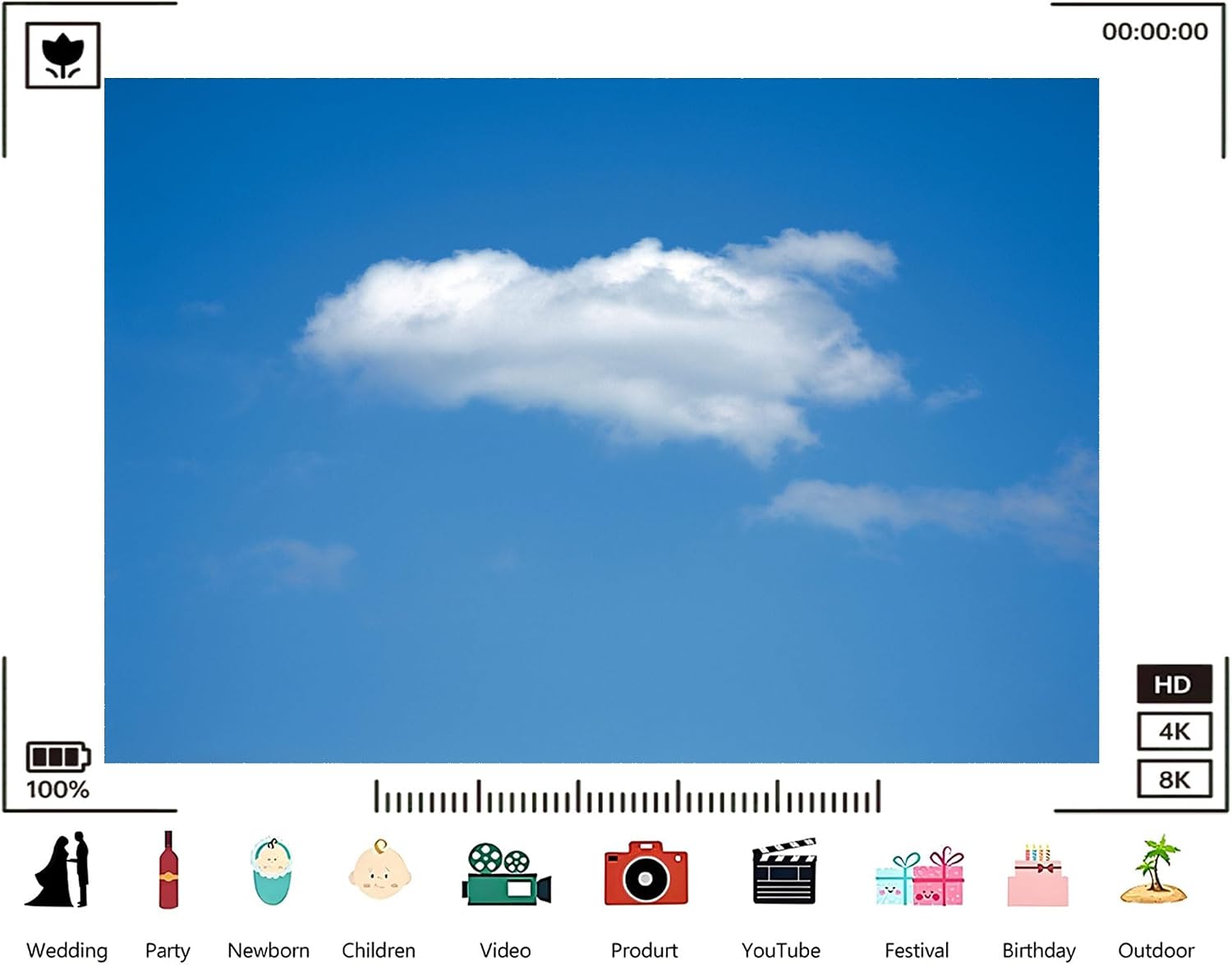 Trykid 20x10ft Blue Sky White Clouds Backdrop Natural Scenery Clear Sky Clouds Photography Background Newborn Wedding Birthday Party Decoration Studio Prop Fabric