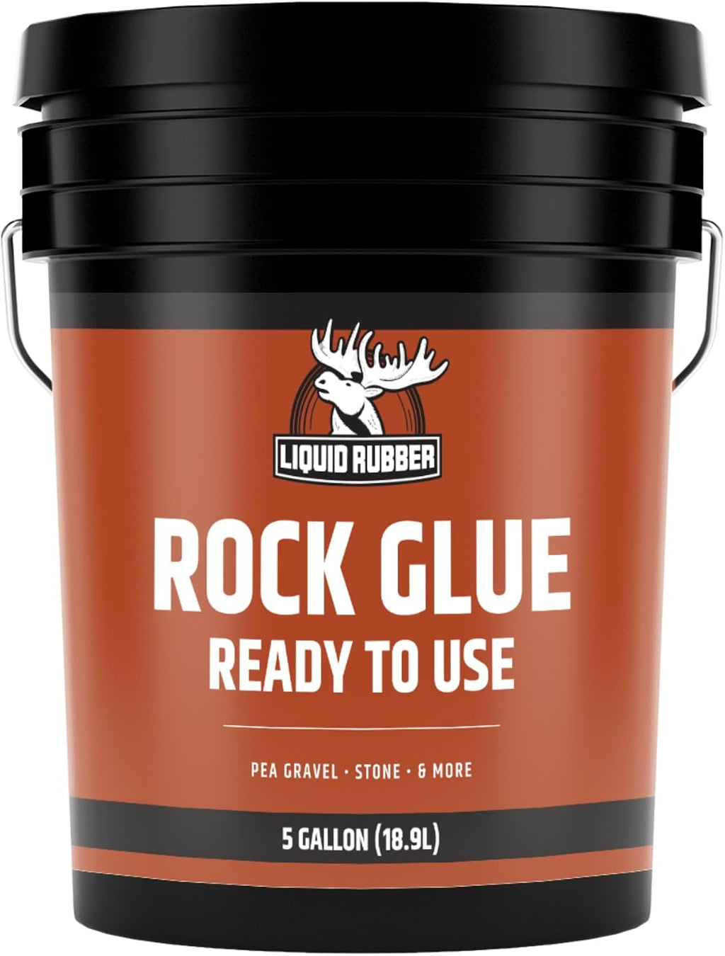Liquid Rubber Rock Glue Professional Grade Landscaping Stone and Pea Gravel Stabilizer Ready to Use Clear Drying Permeable Water Based Outdoor Binder 5 Gallon 250 sq ft