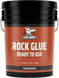 Liquid Rubber Rock Glue Professional Grade Landscaping Stone and Pea Gravel Stabilizer Ready to Use Clear Drying Permeable Water Based Outdoor Binder 5 Gallon 250 sq ft
