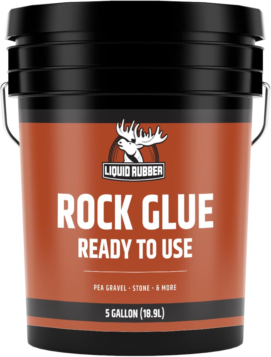 Liquid Rubber Rock Glue Professional Grade Landscaping Stone and Pea Gravel Stabilizer Ready to Use Clear Drying Permeable Water Based Outdoor Binder 5 Gallon 250 sq ft