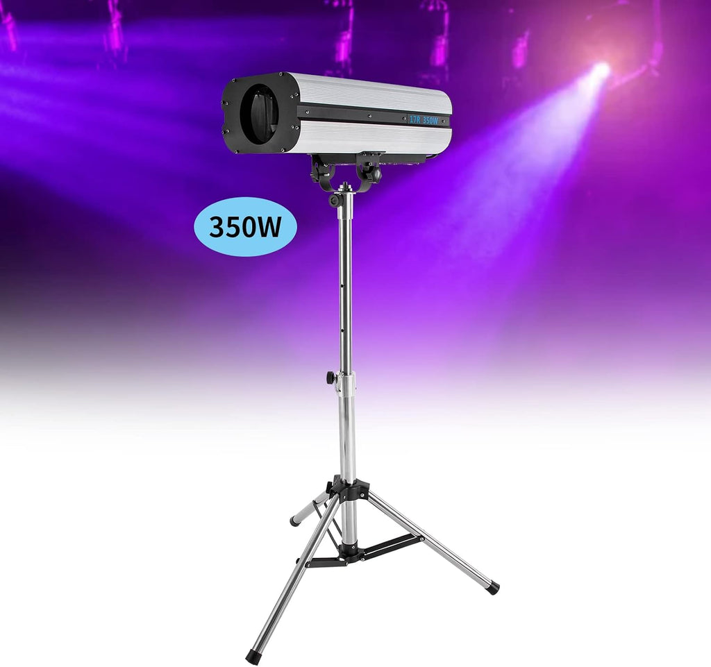 Follow Spotlight for Stage, 350W Stage Spotlight with LED Spot Light and Adjustable Stand, Multi-Color DJ Wash Light for TV Stations, Theatres and Museums