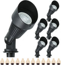 Lumina Lighting® 5W Landscape Lighting 12V Landscape Lights Low Voltage Landscape Spotlights Warm White Waterproof Outdoor Replaceable LED Bulb for Garden,Lawn,Porch,Patio and Yard (Black) (6-Pack)