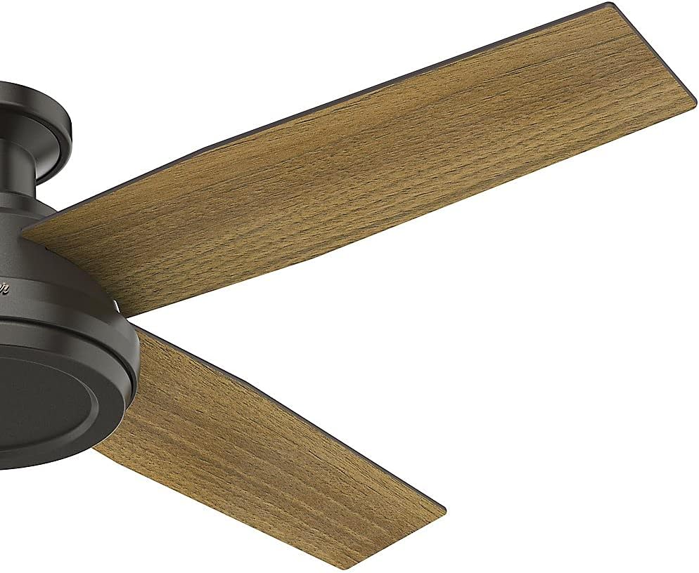 Hunter Fan 52 inch Low Profile Modern Ceiling Fan with Remote Control, Noble Bronze (Renewed)