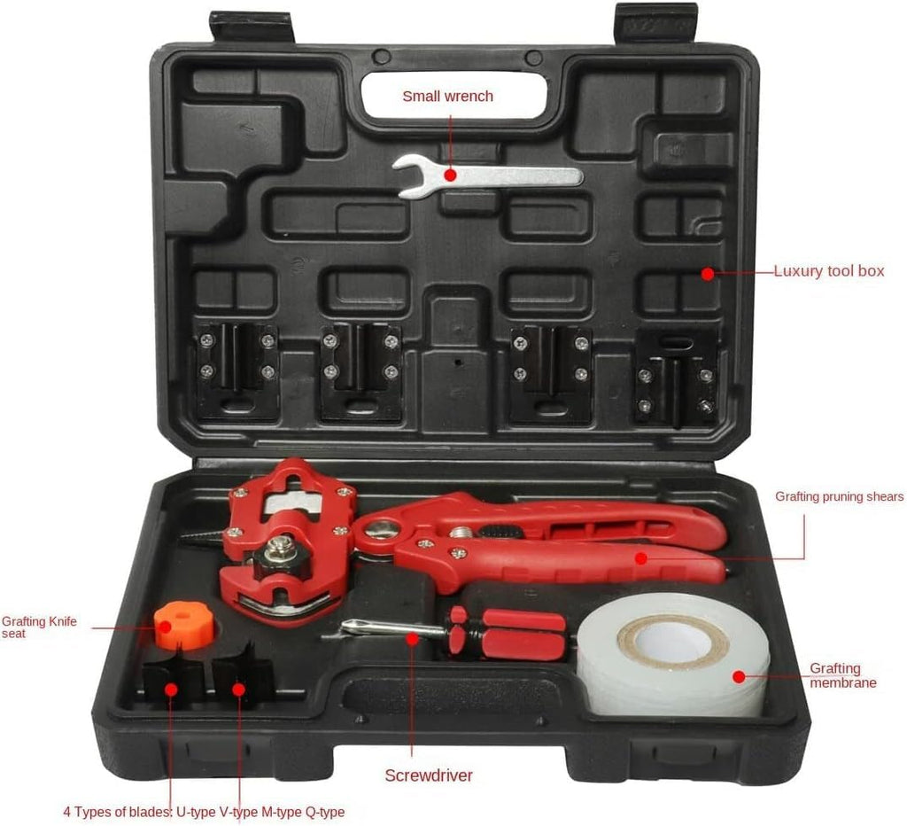 Professional Grafting Tool Kit for Gardeners, Includes Fruit Tree Pruning Shears, 8 Replaceable Blades, Grafting Tape & Scissors - Essential Gardening Supplies
