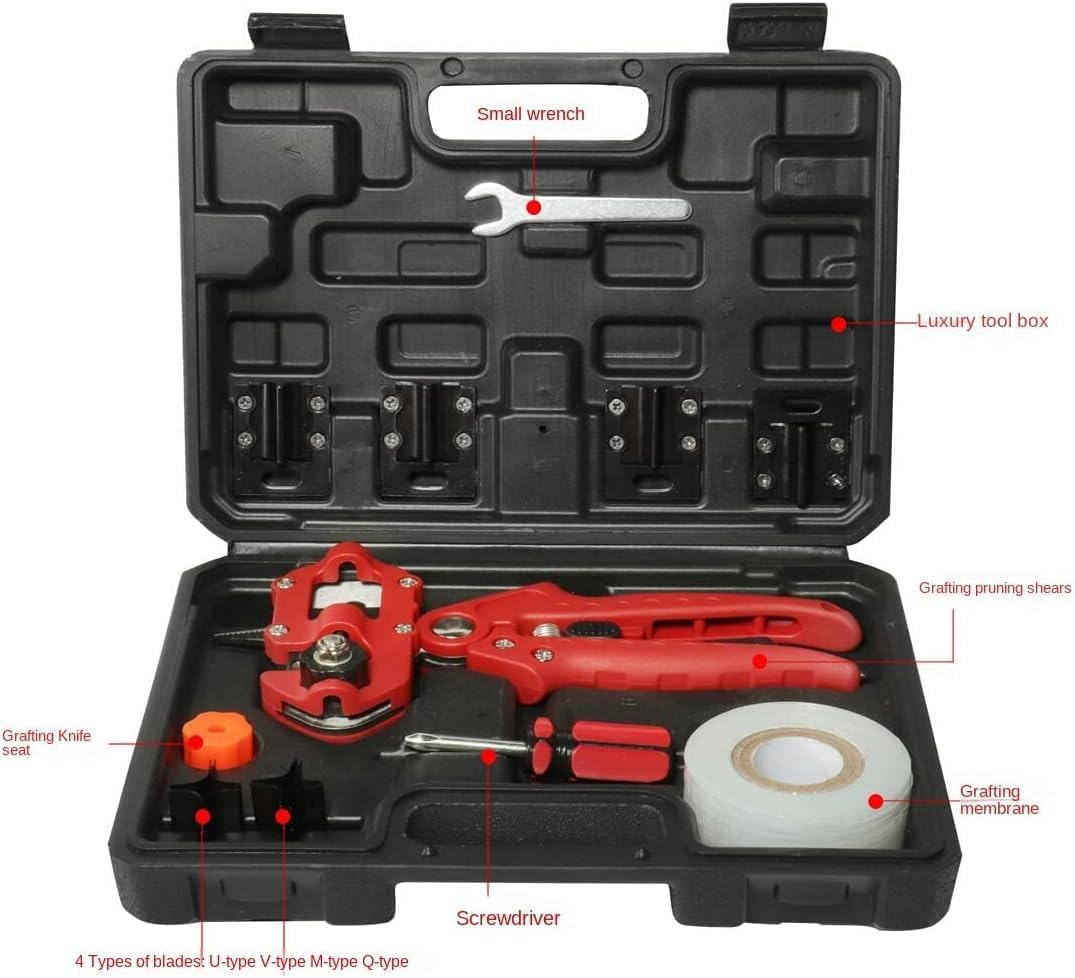 Professional Grafting Tool Kit for Gardeners, Includes Fruit Tree Pruning Shears, 8 Replaceable Blades, Grafting Tape & Scissors - Essential Gardening Supplies