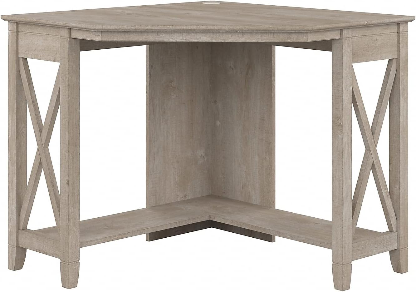 Bush Home Key West Small Corner Desk in Washed Gray