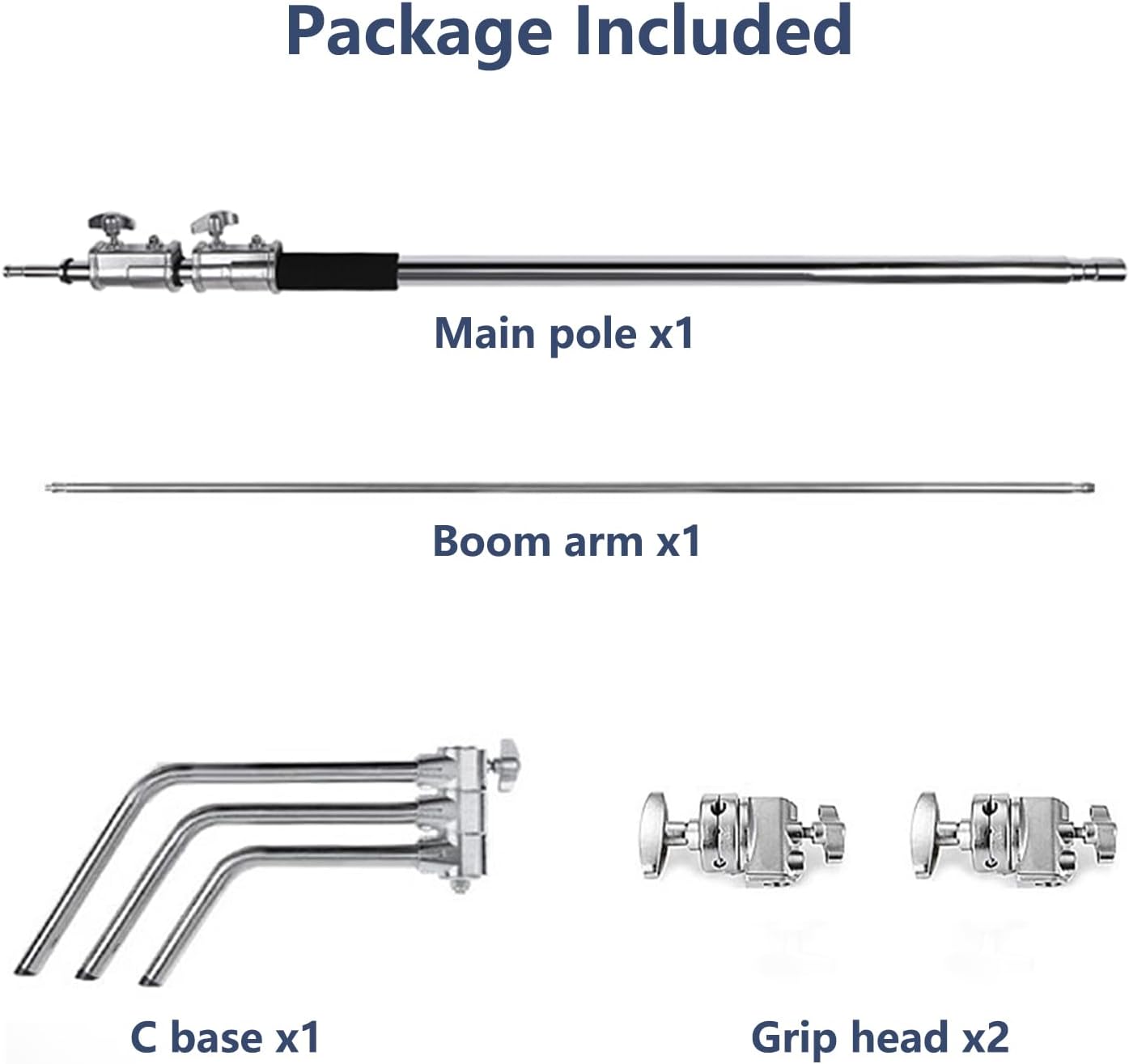 C Stand with Boom Arm Heavy Duty Photography C Light Stands Kit, Max Height 10.5ft/320cm, with 4.2ft/128cm Holding Arm, for Photography Studio, Reflector, Umbrella, Softbox