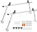 Adjustable Aluminum Truck Ladder Rack 35.4–71 in, 800 LB Heavy-Duty Pickup Bed Cargo System with Drilling Mount for Kayak, Surfboard, Lumber & Work Equipment - Silver