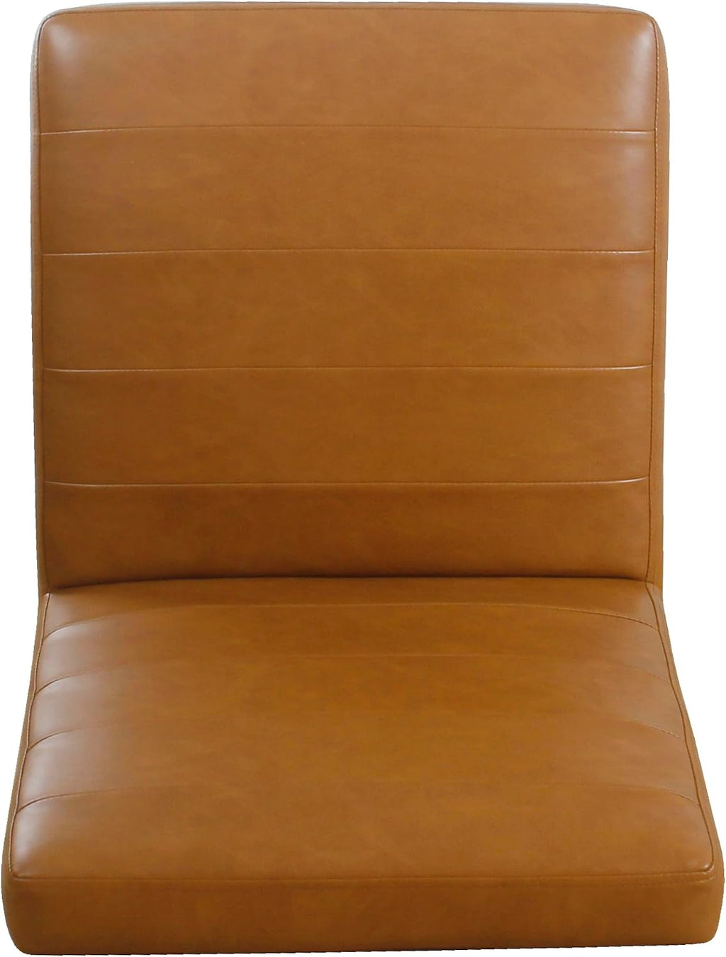 HomePop Channeled Metal Dining Chair - Caramel Brown Faux Leather (Single Pack)