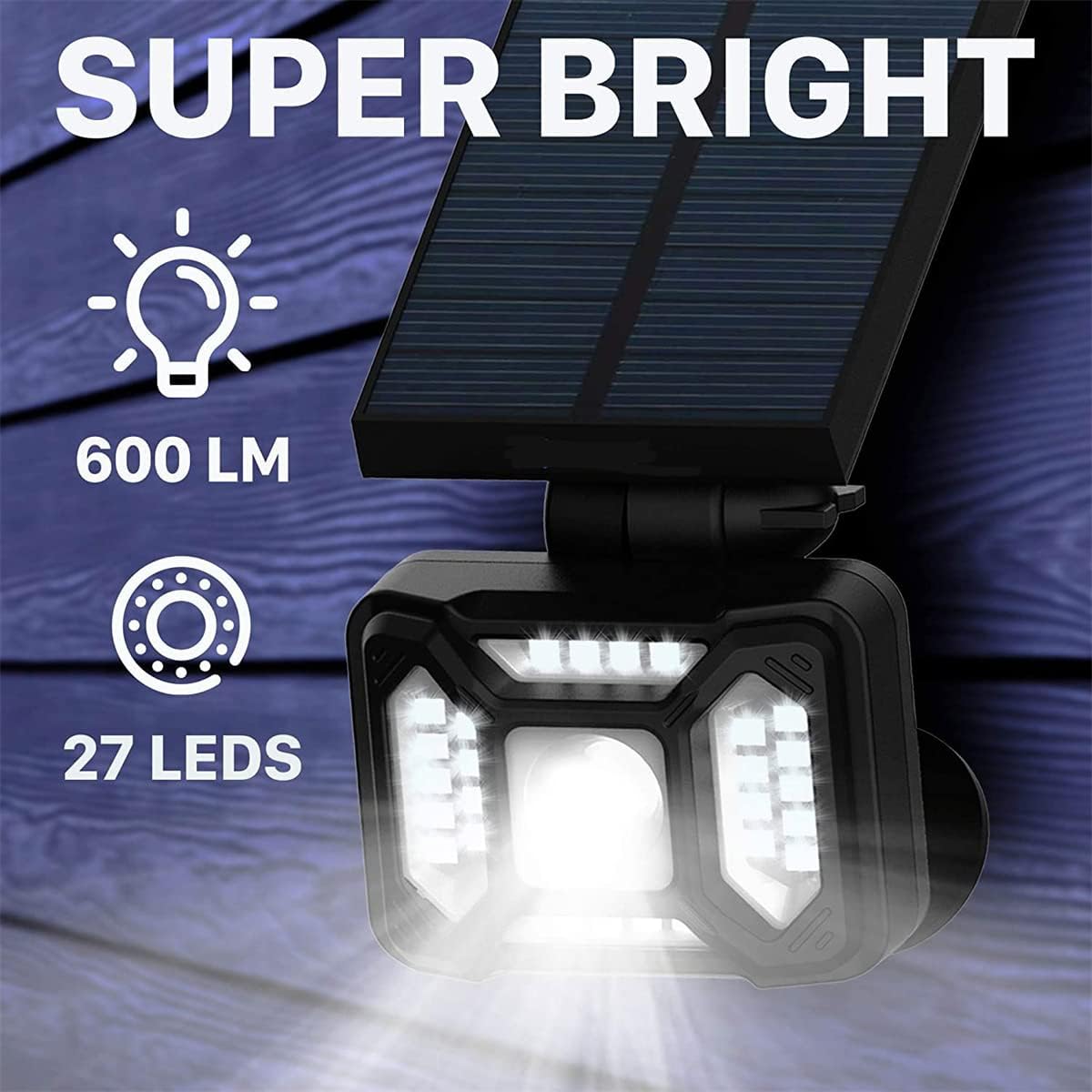 Solar Spot Lights Outdoor,21 LED Landscape Lights Outdoor IP65 Waterproof with Adjustable Solar Spotlight Warm White Solar Landscape Lights for Pathway Yard Lawn Garage,27 LED,4 pcs (27 Led 2 pcs)
