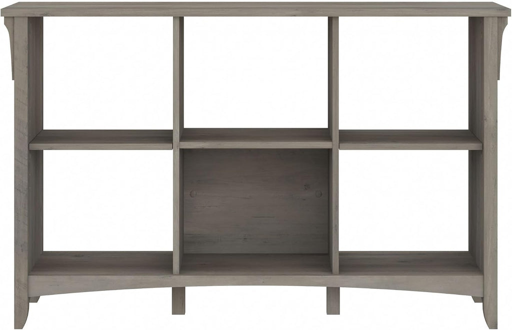Bush Home Salinas 6 Cube Organizer in Driftwood Gray, Office Storage Solution, Home Organizer with Open Shelving, Compact Unit for Books and Supplies