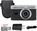 Kodak PIXPRO C1 Digital Camera, 13MP Compact Point & Shoot, 2.8″ 180° Flip LCD Screen, 26mm Wide Angle Lens, 4X Digital Zoom, 1080P Full HD Video, Black + Camera Case & 32GB Micro SD Card