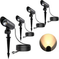 Landscape Spotlight Outdoor 30W Ultra Bright LED Spot Lights Outdoor 120V Waterproof Spot Lights Warm White Landscape Lighting with 5FT Cord with Plug for Flag Pole Tree Yard Garden (4Pack)