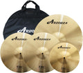 Arborea Brass Cymbal Set 10' Splash 13' Hi-Hats 14' Crash 4 Pcs FHC Series Professional Drum Percussion Durable Bright Sound