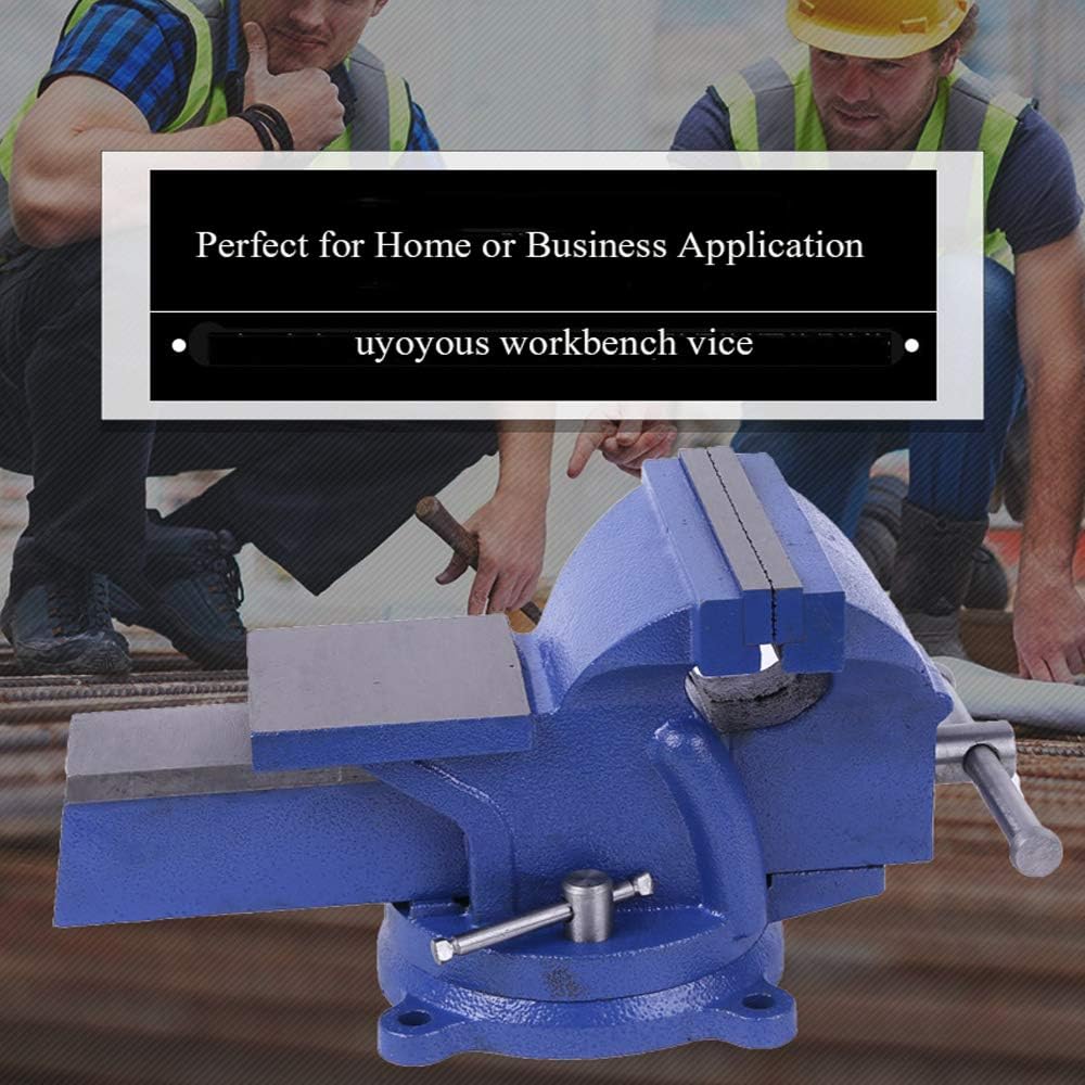 uyoyous 6-Inch Swivel Bench Vises,Heavy Duty Metal Milling Locking 360-Degree Swivel Work Bench Base 150mm Jaw Table Top Clamp Press Swivel Base