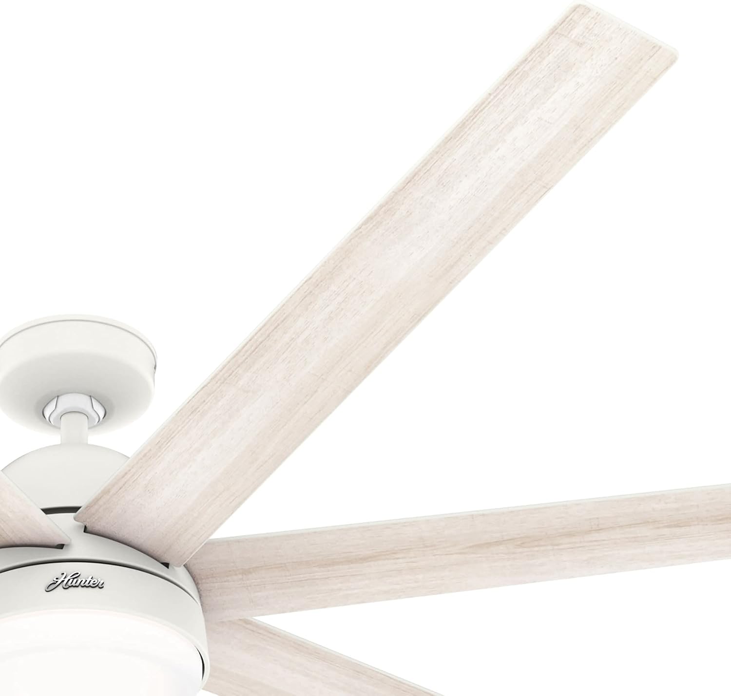 Hunter 70 inch Indoor Ceiling Fan with LED Light and Wall Control - White Smart Ceiling Fan, Standard Mount, 7 Blades, For Bedroom or Living Room, Quiet - Phenomenon 51378, Matte White