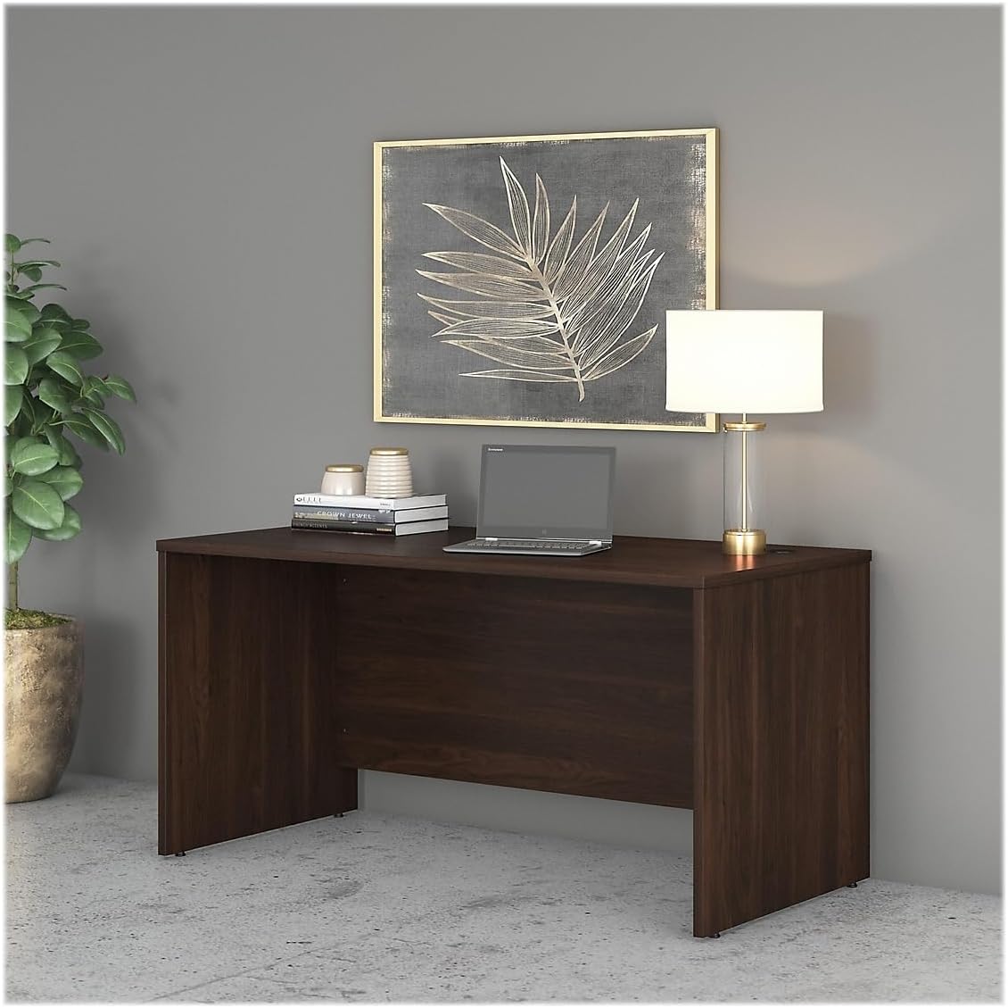 Bush Business Furniture Studio C 60W x 30D Office Desk in Black Walnut, Computer Table for Home or Professional Workspace