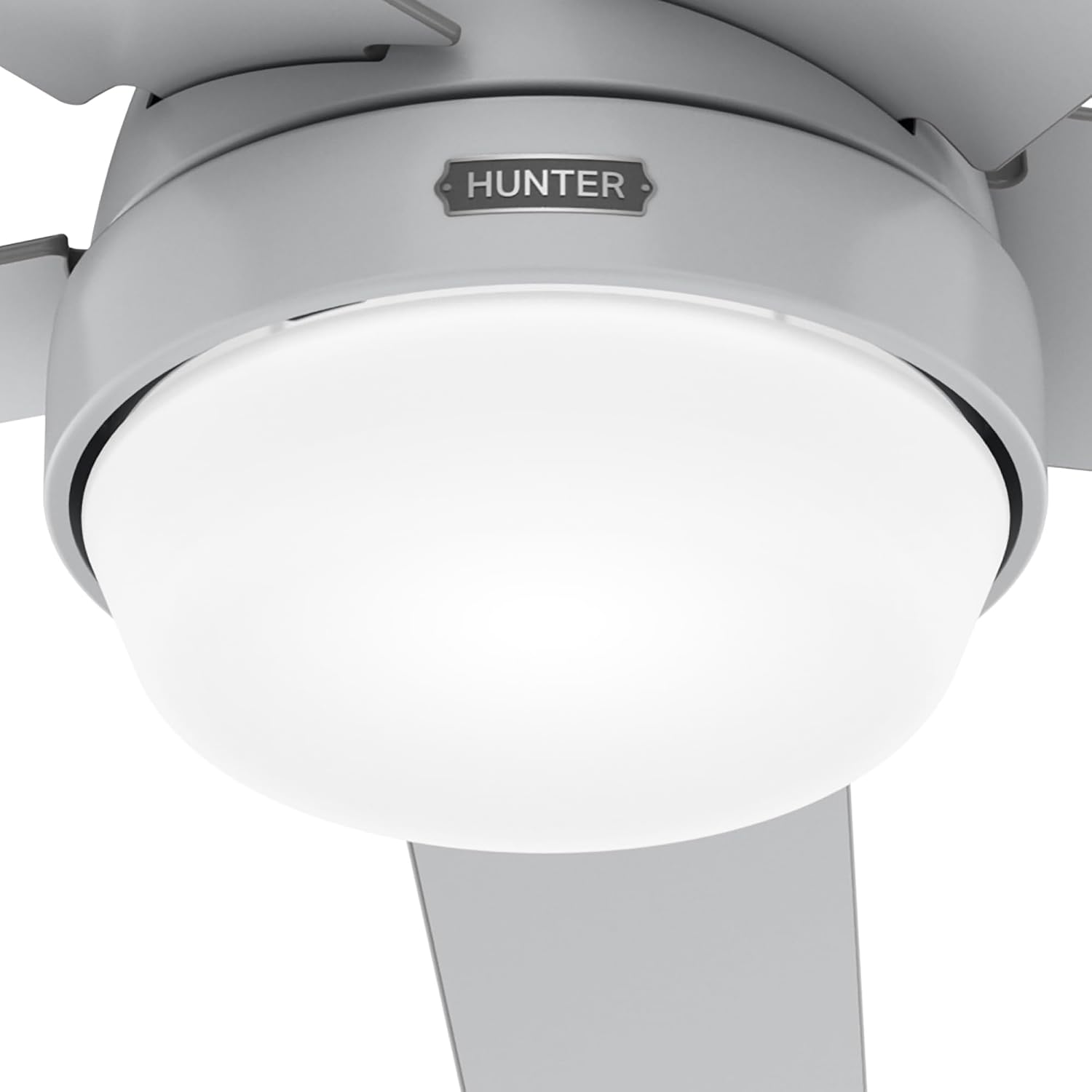 Hunter Fan 52 inch Indoor Ceiling Fan with Lights and Remote, Grey Ceiling Fan with 5 Blades for Bedroom, Living Room, Office, Kitchen (Renewed)
