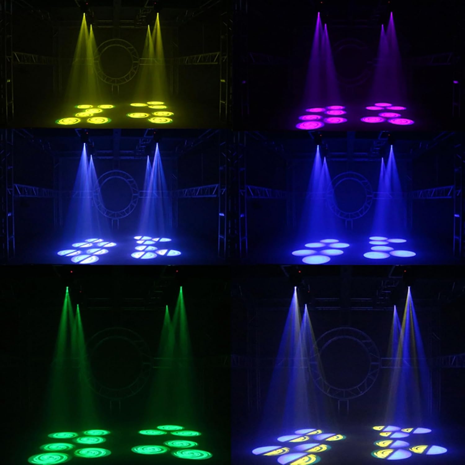 SHEHDS Moving Head Light LED 80W Spotlights with 8 Colors 8 Gobos DJ Lights 3-Facet Rotatable Prism Electronic Focus Sound Activated DMX Control Stage Light for Holiday Disco Club Party Wedding