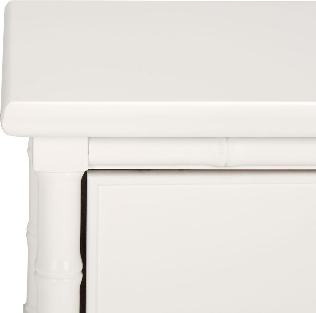 SAFAVIEH Furniture - Niah 2-Drawer Nightstand - White & Gold - Wood - Glam Hardware Design - Ideal for Bedroom, 23'W x 20'D x 25.25'H (NST3501B)