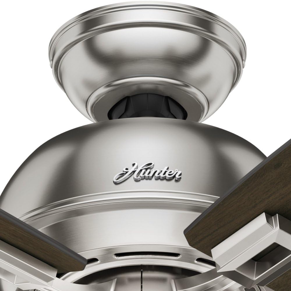 Hunter Fan 44 inch Casual Ceiling Fan in Brushed Nickel with LED Lights (Renewed)