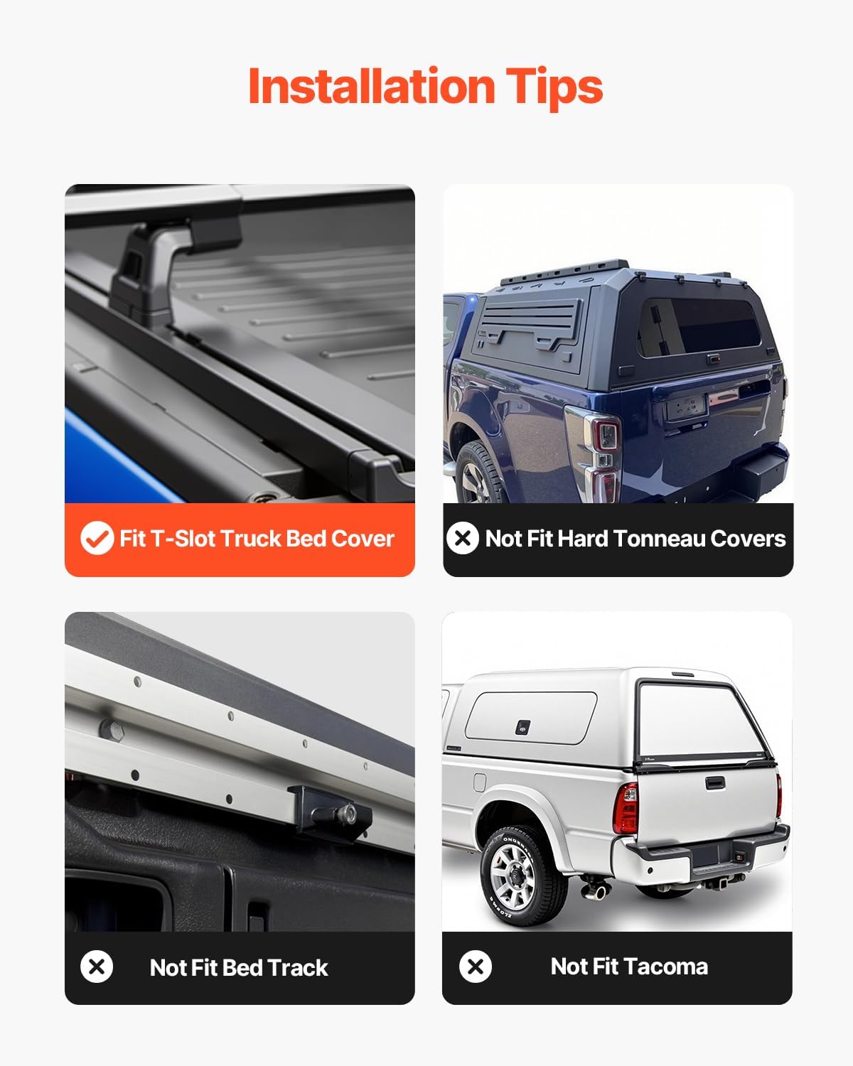 VEVOR Truck Ladder Rack, 21-31.5 in Height, Adjustable Non-Drilling Aluminum Cargo Rack with Sidebar, 800 lbs Static Capacity, Ideal for Canoes, Surfboards, Ladders, Lumber, Tents, and Large Cargo