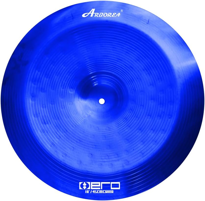 Arborea Cymbal Pack for Drum 7 pcs Blue Hero Series Include 14'Hihats 16'Crash 20'Ride Bonus 10' Splash 16'Ozone Stacker 18' China Cymbal Free Cymbal Bag