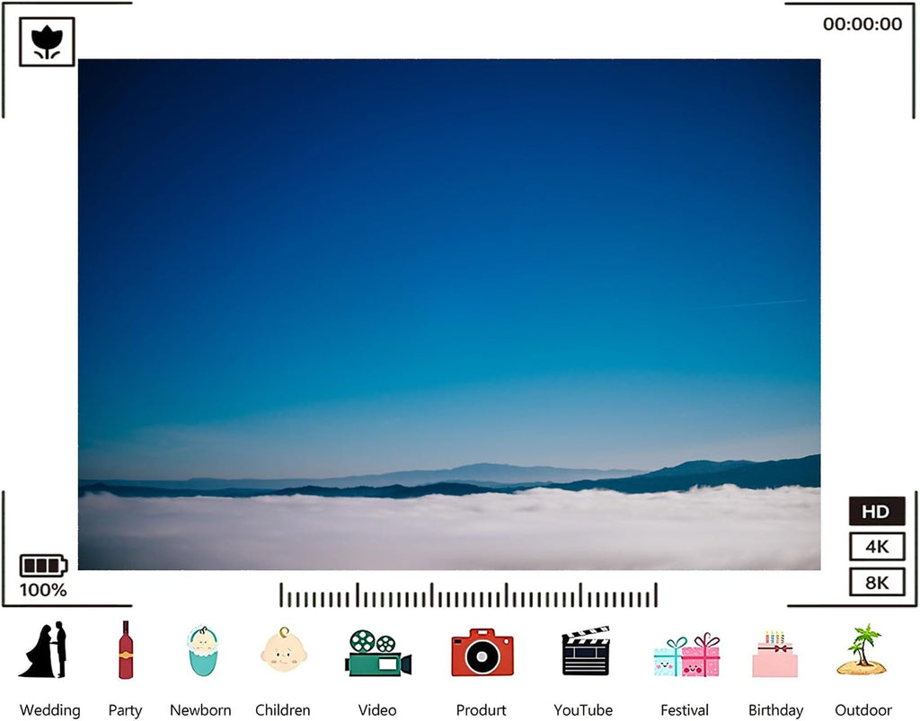 Trykid 20x10ft Deep Blue Sky Sea of Clouds Backdrop Distant Mountain Peaks Clear Horizon Photography Background Minimalist Nature Wedding Birthday Party Decoration Photo Booth Prop Fabric