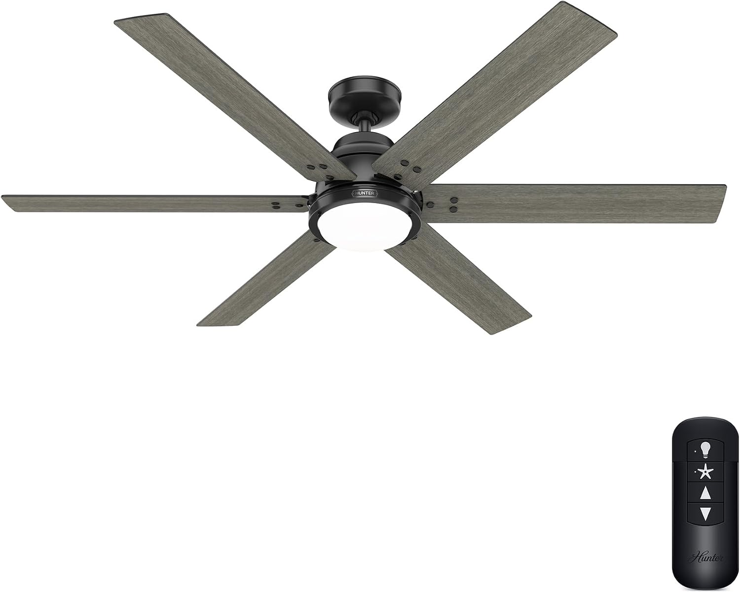 Hunter Fan Smart WiFi LED Ceiling Fan, 60 inch Matte Black Indoor Smart Ceiling Fan with Remote, App Control with Speed and Lighting, Compatible for smart home devices (Renewed)