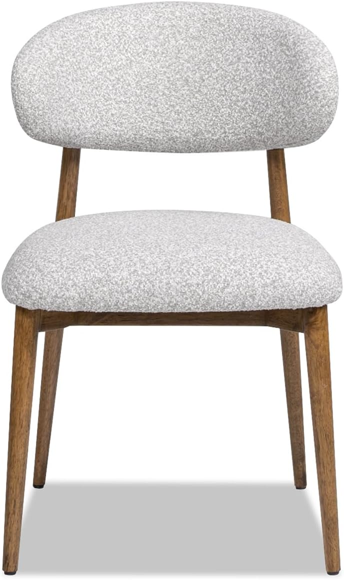 Jennifer Taylor Home Locke 20.5' Modern Upholstered Dining Chair with Wood Frame Salt & Pepper Boucle