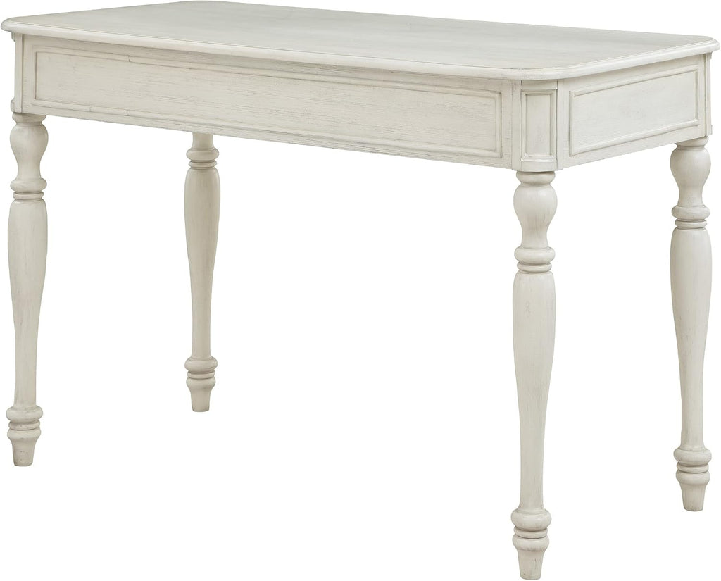 OSP Home Furnishings Country Meadows 48 Inch Writing Desk with Drawer, Antique White