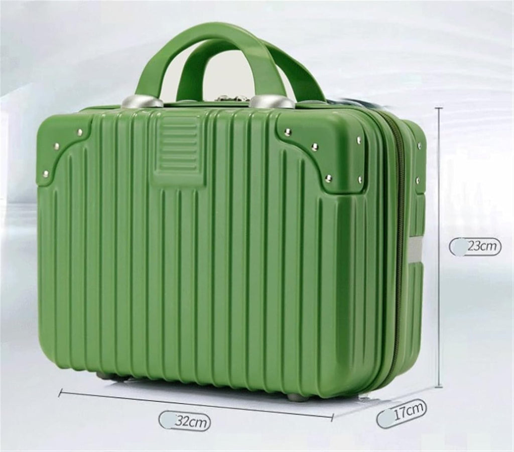 Durable Suitcase for Women Makeup Travel Case Hard Shell Vanity Cases Portable ABS Cosmetic Case Hand Luggage Case For Women Retro Suit Case (Color : C, Size : 14inch)