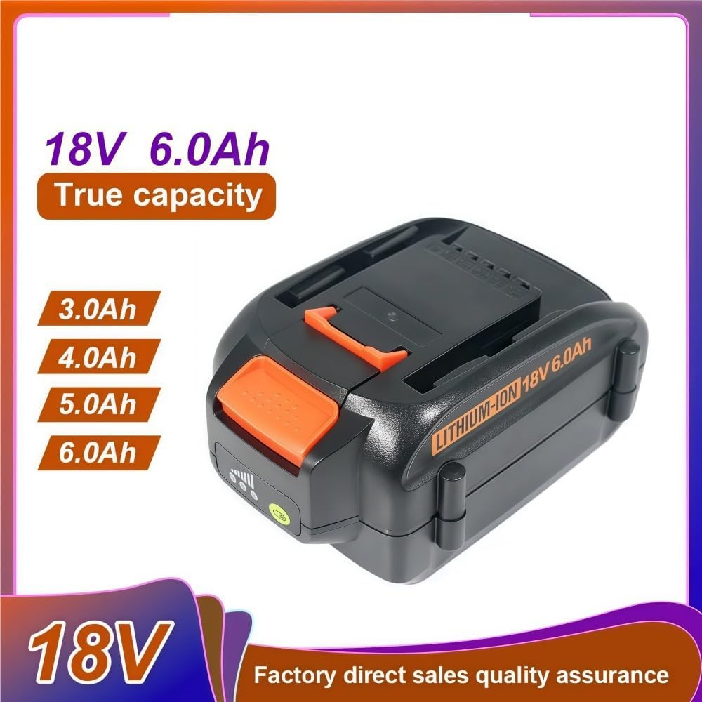 18V/20V Li-Ion Replacement Battery Compatible with Worx WA3551 WA3553 WA3570 WA3512 WG163 WG261 WG549 Leaf Blower String Trimmer Chainsaw Reciprocating Saw Cordless Power Tool(5.0ah)