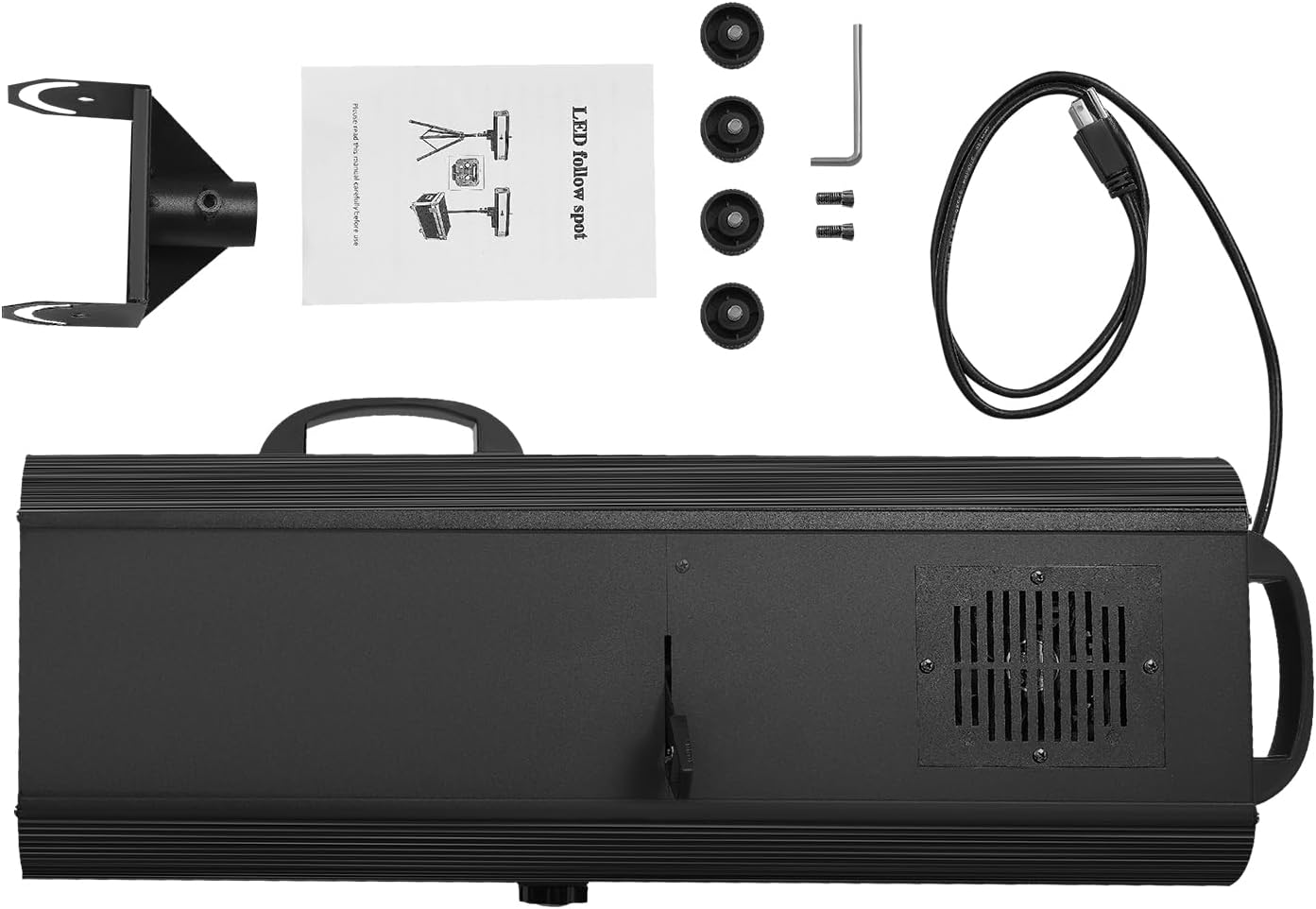 200W LED Follow Spot Light for Stage Muti-Color Professional Performance Lights for DJ Party Theater Disco Wedding Stage Spotlight w/Stand