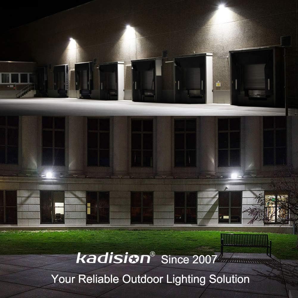 kadision LED Flood Light Outdoor with Dusk to Dawn Photocell, 50W 6500LM IP65 Waterproof Adjustable Knuckle Mount LED Flood Lights 5000K 100-277V ETL Listed (Pack of 3)