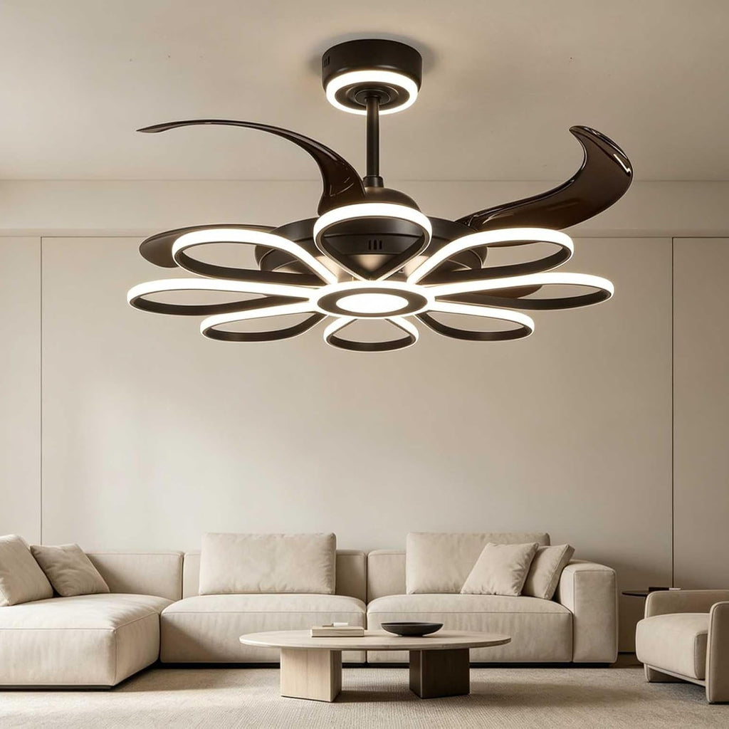 48' Ceiling Fans with Lights and Remote Control 3000-6000K Brightness Dimming Modern LED Ceiling Fans Reversible 6 Wind Speeds Fans lamp for Bedroom, Living Room Kids Room