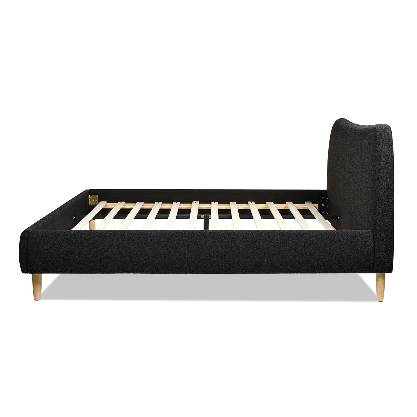 Jennifer Taylor Home Roman Curved Headboard Boucle Upholstered Modern Platform Bed Frame