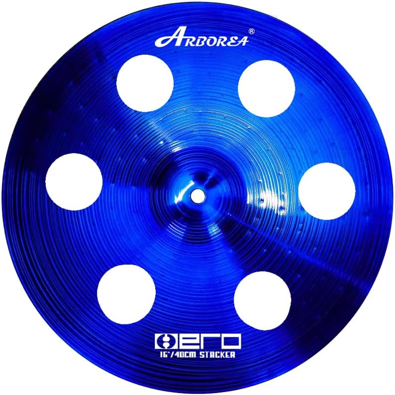 Arborea Cymbal Pack for Drum 7 pcs Blue Hero Series Include 14'Hihats 16'Crash 20'Ride Bonus 10' Splash 16'Ozone Stacker 18' China Cymbal Free Cymbal Bag